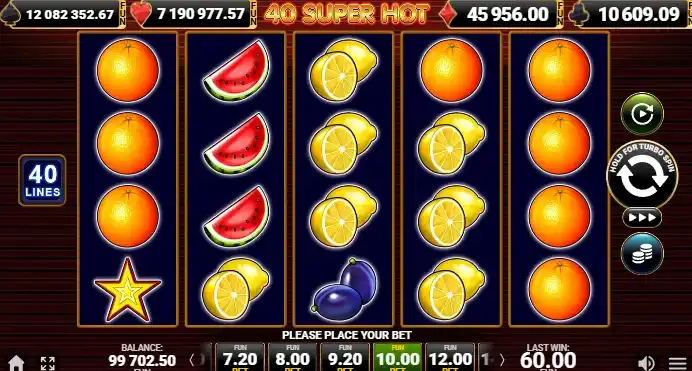 RTP and Volatility of 40 Super Hot