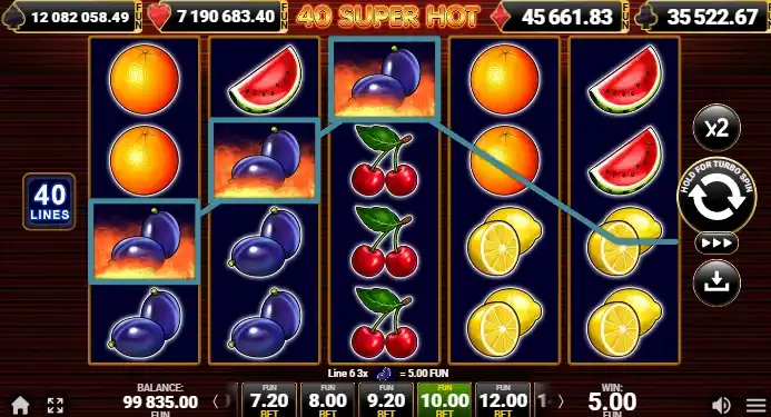 Playing 40 Super Hot for Real Money